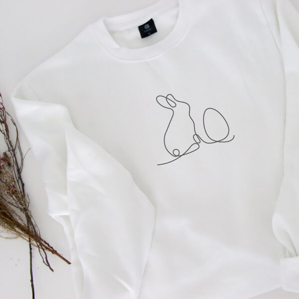 bunny and egg white sweater