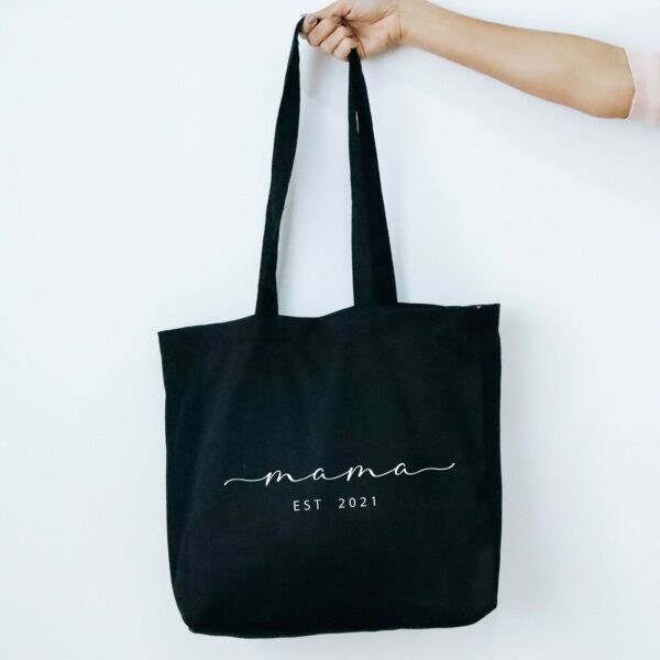 mama black tote bag