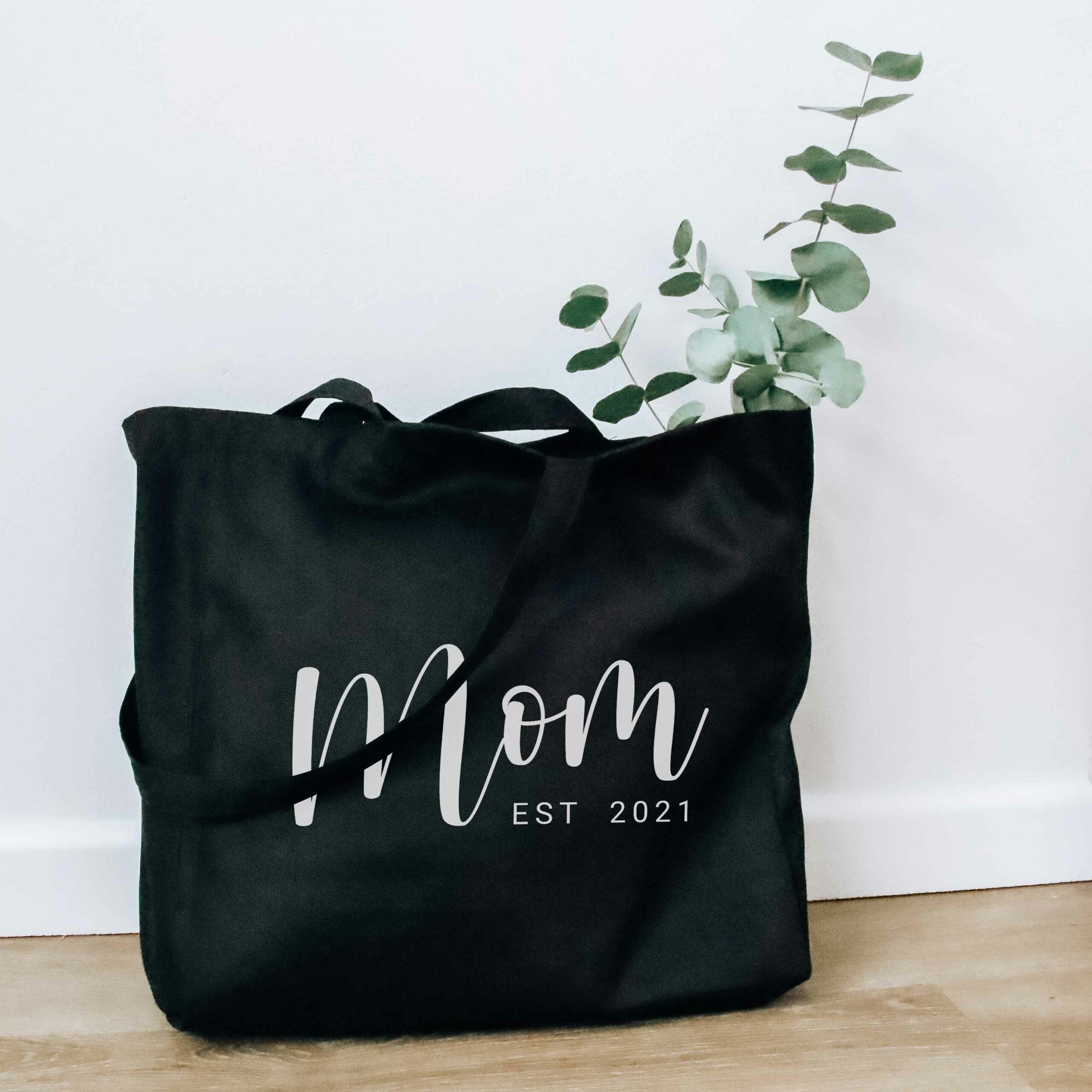 mom ets black tote bag